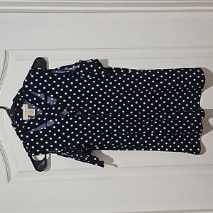 Diana Bell Medium blouse navy blue with white dots